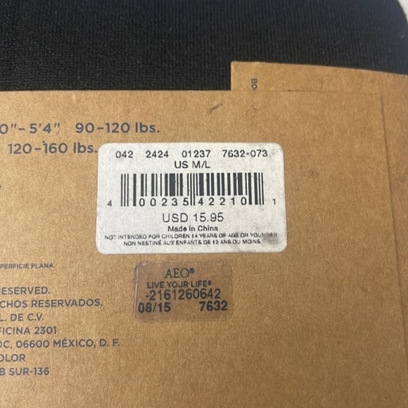 American Eagle Outfitters tight woman’s black fleece lined NWT leggings Sz M/L - Picture 2 of 5